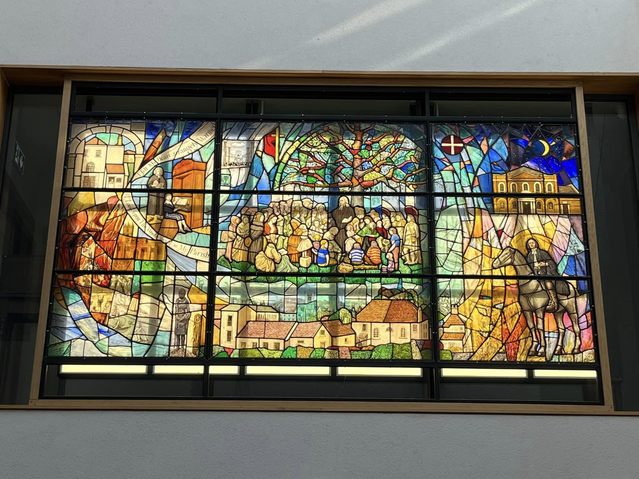 Stained glass at John Wesley's New Room